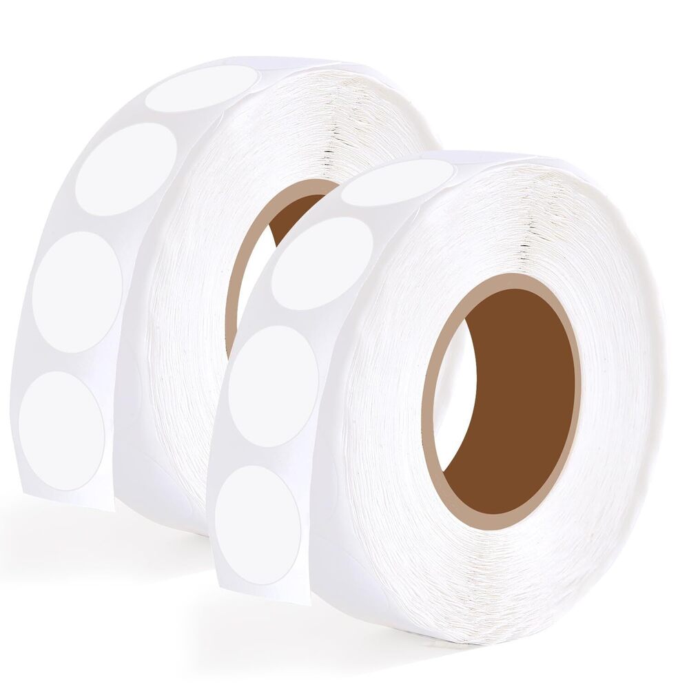7971 2000 PCS 1/2 Inch Dot Stickers White Circle Small Round Coding Labels